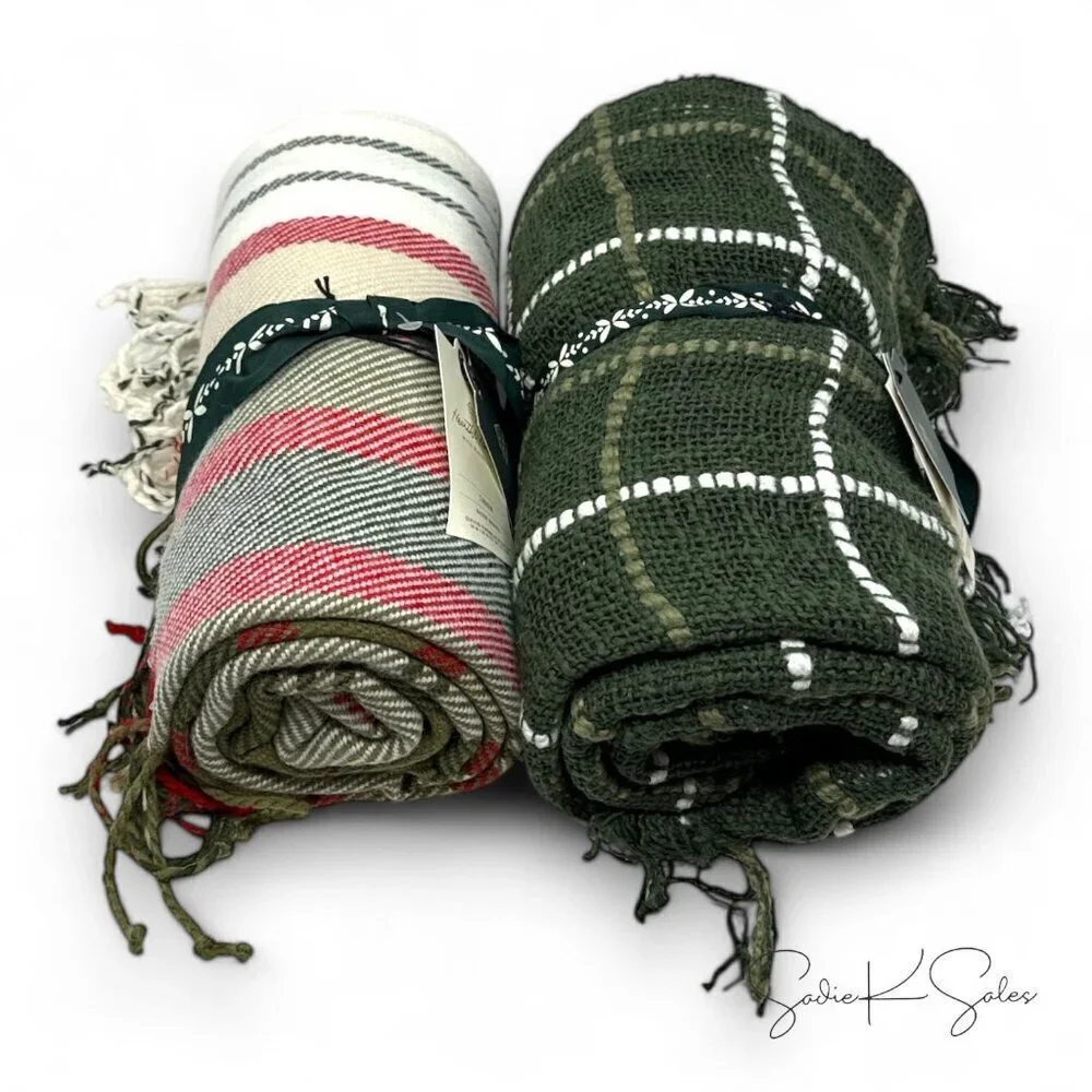 Plaid Woven Throw Blanket‎ Green - Hearth & Hand Magnolia Christmas 2024